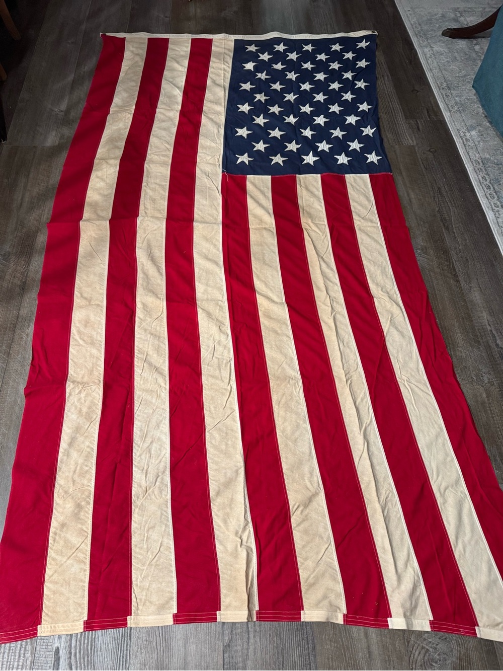 Vintage Valley Forge Large American Flag with 50 Stars about 5”x9” 100% Cotton